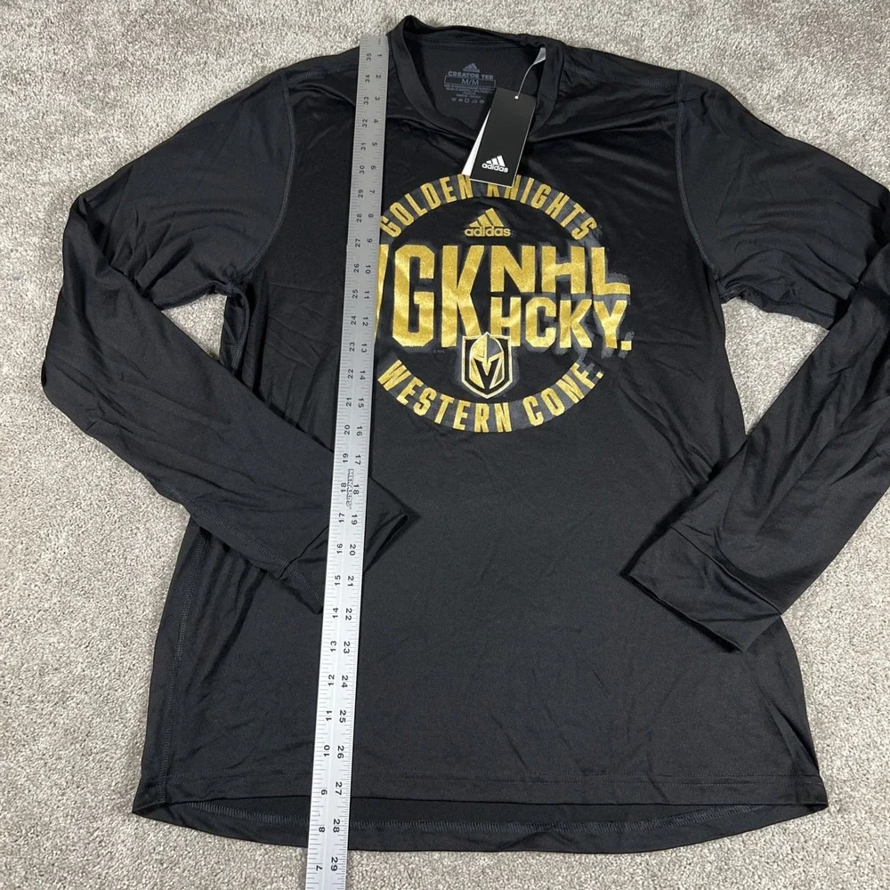 Adidas Vegas Golden‎ Knights NHL Long Sleeve Creator Tee Black Gold Mens Medium